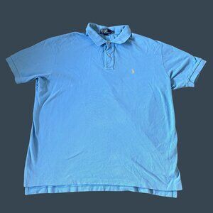 Polo Ralph Lauren Mens Light Blue Short Sleeve Polo Shirt XXL 100% Cotton